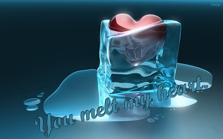 Holiday, Valentine's Day, Heart, Ice Cube, HD wallpaper