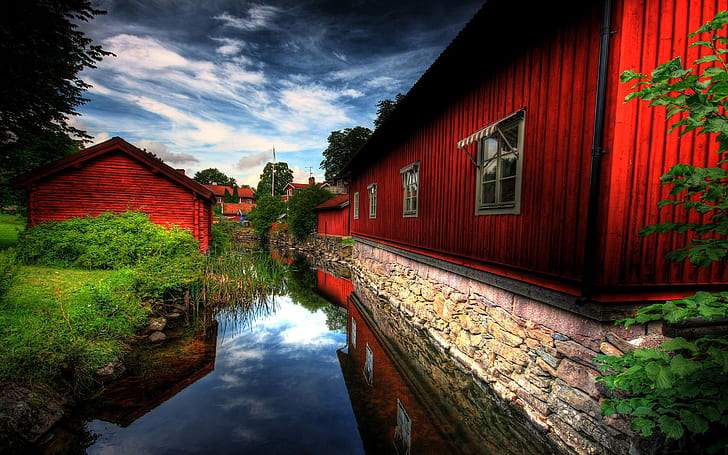 Red Village HD สีแดงโลกการเดินทางการเดินทางและโลกหมู่บ้าน, วอลล์เปเปอร์ HD