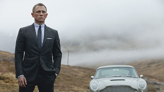 men's black suit jacket and pants, James Bond, Daniel Craig, Aston Martin, movies, Skyfall, HD wallpaper HD wallpaper