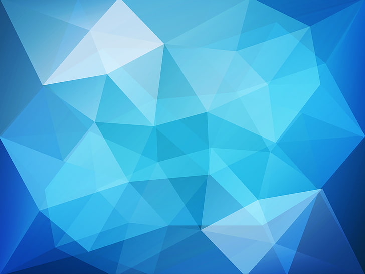 blue and teal abstract painting, low poly, blue, digital art, abstract, HD wallpaper