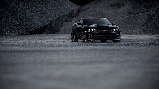 รถเก๋งสีดำ, รถยนต์, Camaro, Chevrolet Camaro, วอลล์เปเปอร์ HD HD wallpaper
