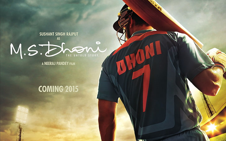 M. S. Dhoni 2015, M.S. Dhoni illustration, filmer, Bollywood filmer, bollywood, 2015, HD tapet