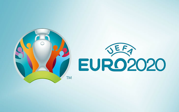Euro 2020, logotyp, UEFA, cup, enkel bakgrund, sport, minimalism, fotboll, HD tapet