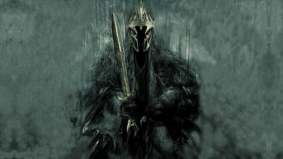 Charakter hält Schwert digitale Tapete, Witchking von Angmar, der Herr der Ringe, Fantasy-Kunst, HD-Hintergrundbild HD wallpaper
