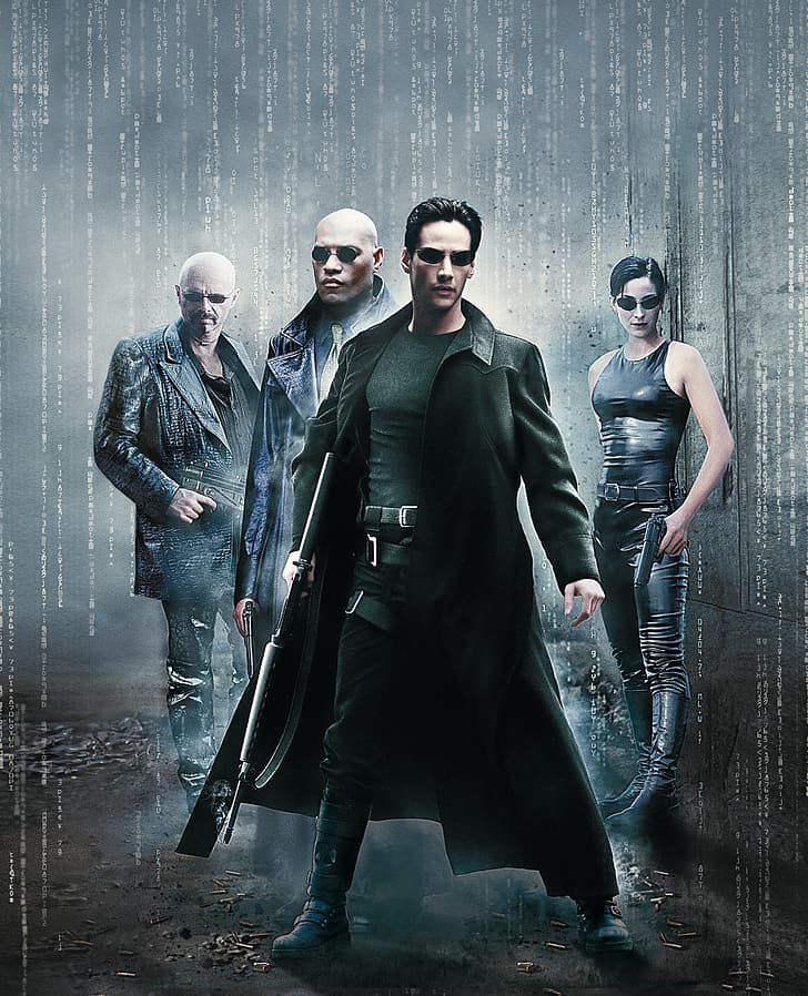Keanu Reeves, Lawrence Fishburne, The Matrix, Wallpaper HD, wallpaper seluler