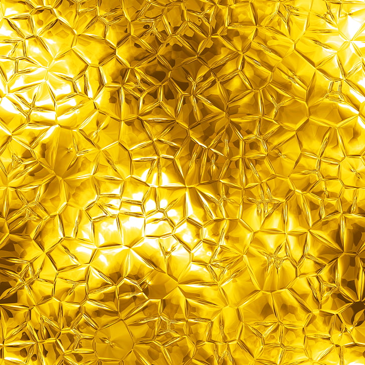 panel de vidrieras amarillas, metal, fondo, oro, textura, dorado, patrón, Fondo de pantalla HD