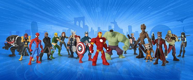 Marvel персонажи цифровые обои, Хранители Галактики, Marvel Super Heroes, Disney Infinity, 4K, 8K, HD обои HD wallpaper
