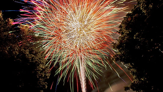 Feuerwerk bei Nacht, Feuerwerk, HD-Hintergrundbild HD wallpaper