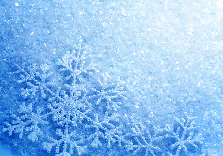 snowflakes, ice, glitter, frost, cold, winter, HD wallpaper