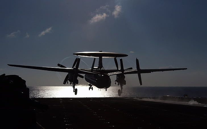 An E 2C Hawkeye from Carrier Airborne, from, airborne, Hawkeye, Carrier, HD wallpaper