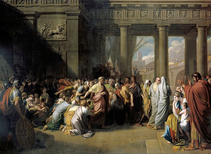 The Departure of Regulus, Benjamin West, Rome, classic art, painting, HD wallpaper