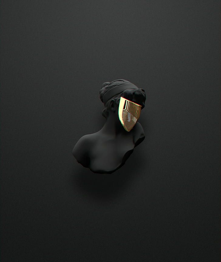 黒 金 マスク ミニマリズム 彫刻 Hdデスクトップの壁紙 Wallpaperbetter
