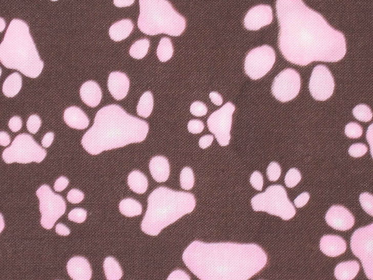 Paw Prints, black and pink paw print textile, purple, paw prints, small, pink, animals, HD wallpaper