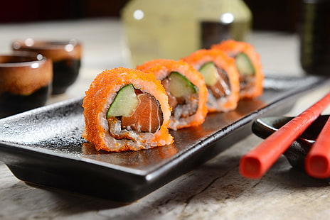 Essen, Sushi, Fisch, Japanisch, HD-Hintergrundbild HD wallpaper