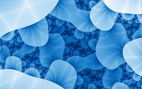 青い微生物、抽象化、細菌、青、 HDデスクトップの壁紙 HD wallpaper