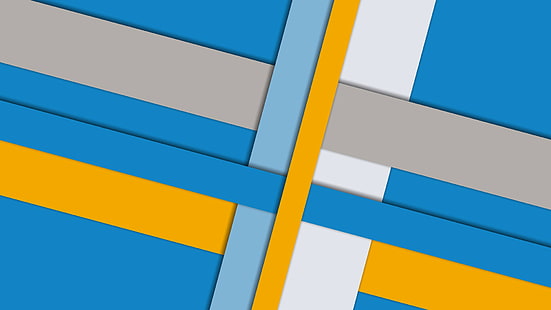 Geometriedesign, Weiß, Blau, Farbe, Gelb, Linie, Geometrie, Material, Design, HD-Hintergrundbild HD wallpaper