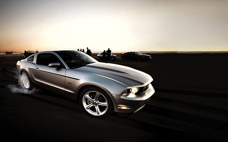 Silver Ford Mustang, ford mustang, HD wallpaper