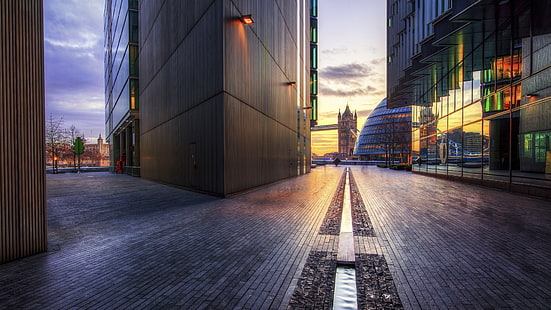 Glasgebäude, HDR, Gebäude, England, London, Reflexion, HD-Hintergrundbild HD wallpaper
