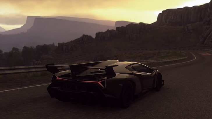 schwarzes Sportcoupé, Driveclub, Lamborghini, Auto, Lamborghini Veneno, HD-Hintergrundbild