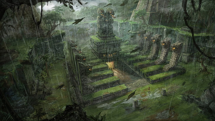 papel de parede de cena de jogo, Tomb Raider, caverna, jogos de vídeo, Lara Croft, HD papel de parede