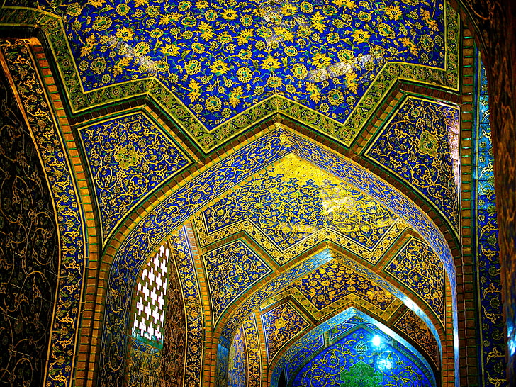 النمط ، الطلاء ، العمارة ، إيران ، أصفهان ، الإمام، خلفية HD