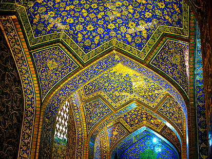 Patrón, pintura, arquitectura, Irán, Isfahan, Imam, Fondo de pantalla HD HD wallpaper