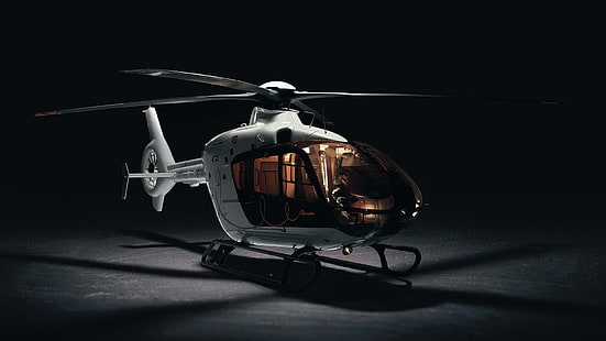 сив и черен RC вертолет, превозно средство, хеликоптери, HD тапет HD wallpaper