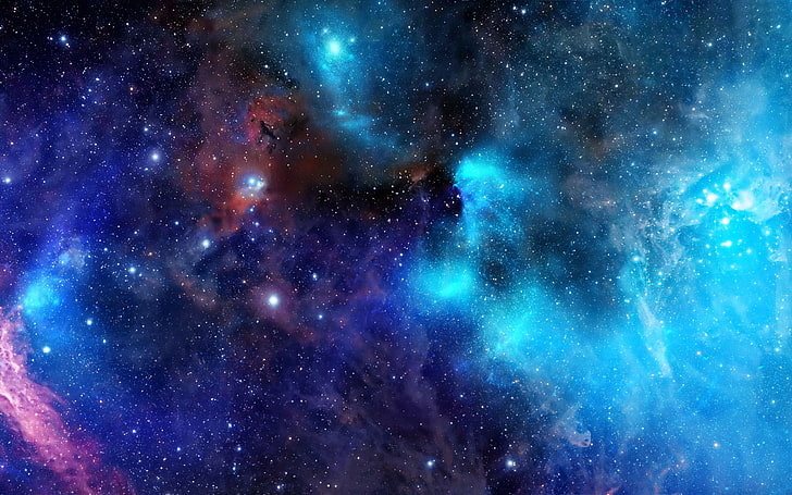 Удивительные звезды туманности-Пространство HD обои, синий, черный и чирок вселенная цифровые обои, HD обои