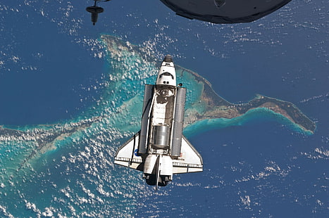 Fotografie, Weltraum, Space Shuttle Atlantis, Erde, NASA, Space Shuttle, Andocken, Raumkunst, HD-Hintergrundbild HD wallpaper