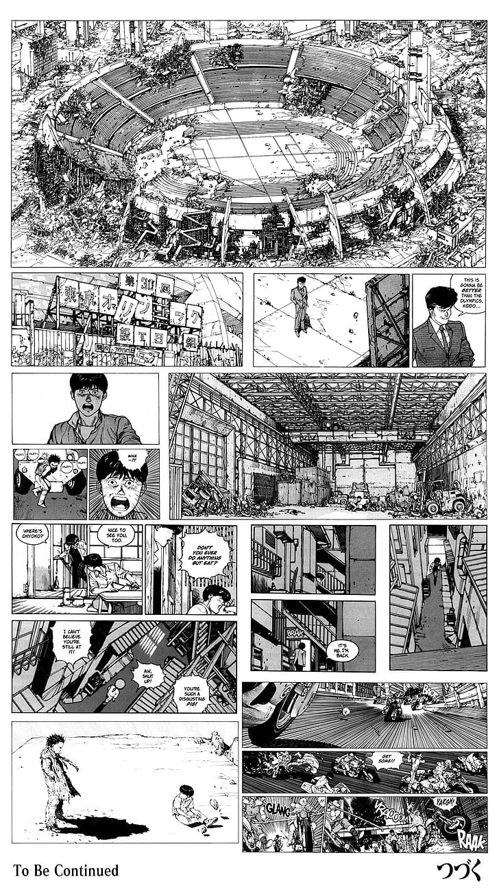 Akira, Anime, Manga, Monochrom, übersetzt, HD-Hintergrundbild, Handy-Hintergrundbild