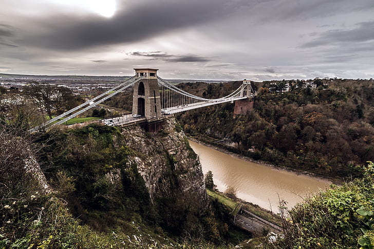 England, Bristol, Clifton suspension bridge, HD wallpaper