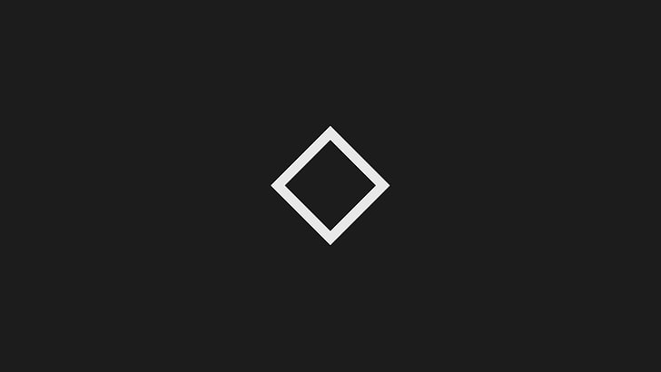 logo carré blanc, noir, losange, abstrait, minimalisme, artwork, Fond d'écran HD