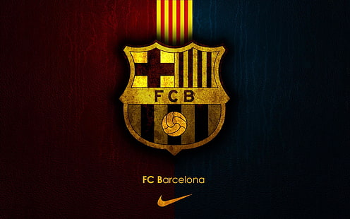 FC Barcelona logo, football, club, Nike, FCB, Football Club Barcelona, HD wallpaper HD wallpaper