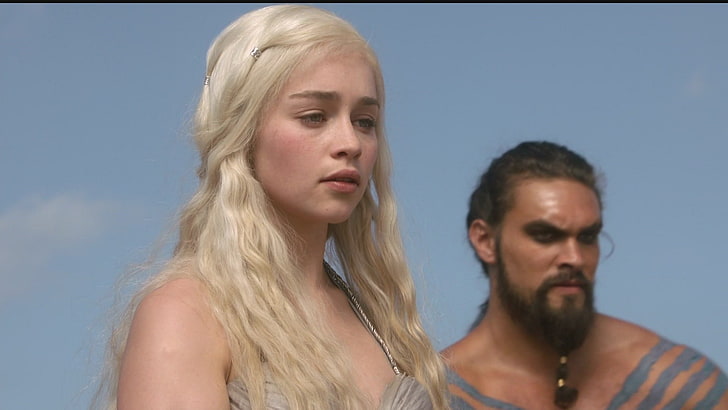 Frauen Schauspielerin Game of Thrones ein Lied von Eis und Feuer TV-Serie Khal Drogo Emilia Clarke Jason Momoa Unterhaltung TV-Serie HD Art, Frauen, Schauspielerin, HD-Hintergrundbild