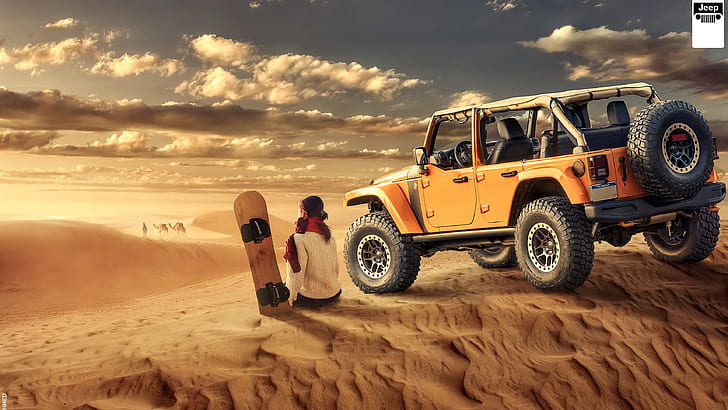 Straße, Wüste, Jeep, Wrangler, HD-Hintergrundbild