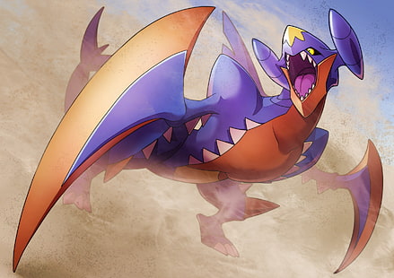 illustration de personnage Pokemon violet et rouge, Pokémon, Garchomp, Fond d'écran HD HD wallpaper