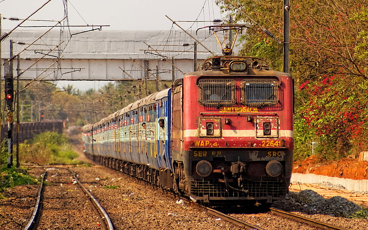 Fotografie, Eisenbahn, elektrische Lokomotiven, Bahngleis, Brücke, Indien, HD-Hintergrundbild