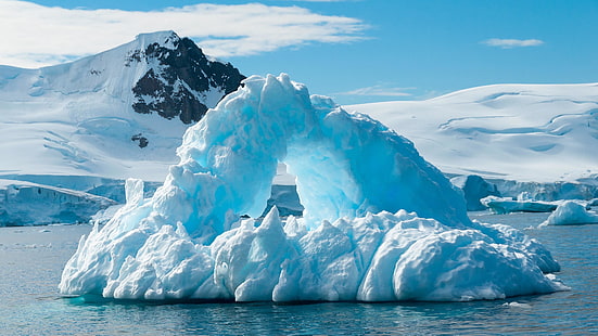 glace de mer, nunatak, relief glaciaire, fusion, glacier, gel, calotte glaciaire, calotte polaire, arctique, antarctique, océan arctique, iceberg, neige, gelée, froid, colline, eau, glace, Fond d'écran HD HD wallpaper