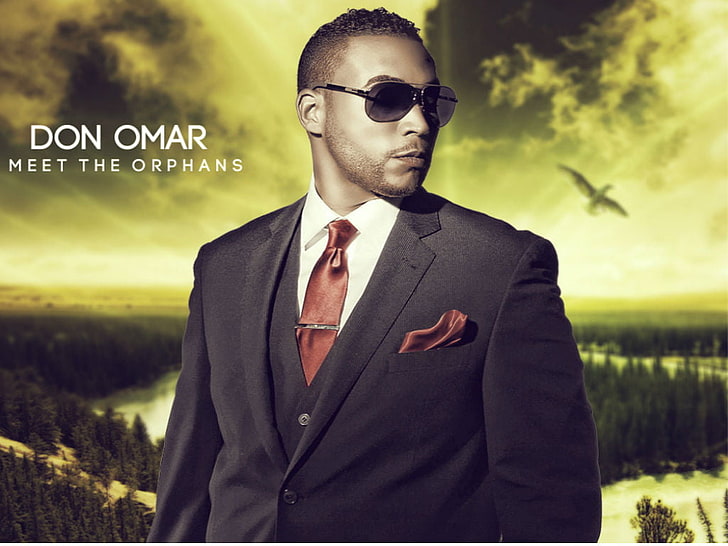 Don Omar Meet The Orphans, jaket jas kerah berlekuk hitam pria, Musik,, penyanyi, Wallpaper HD
