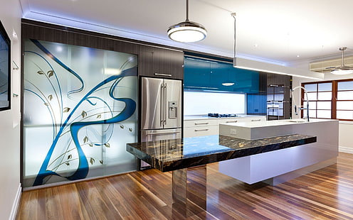 Beautiful Kitchen Design, kitchen design, home design, interior design, kitchen cabinets, HD wallpaper HD wallpaper