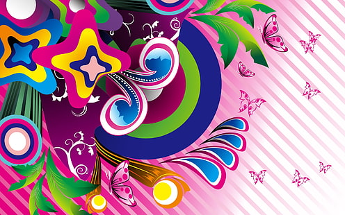 Purple butterfly vector, Purple, Butterfly, Vector, HD wallpaper HD wallpaper