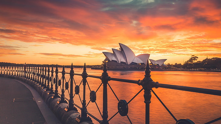 sunset, sydney, australia, amazing, sky, HD wallpaper