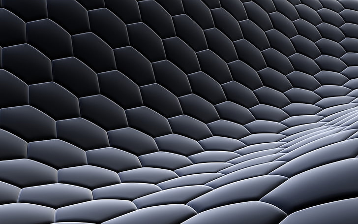 hexagon, abstract, digital art, textured, artwork, HD wallpaper