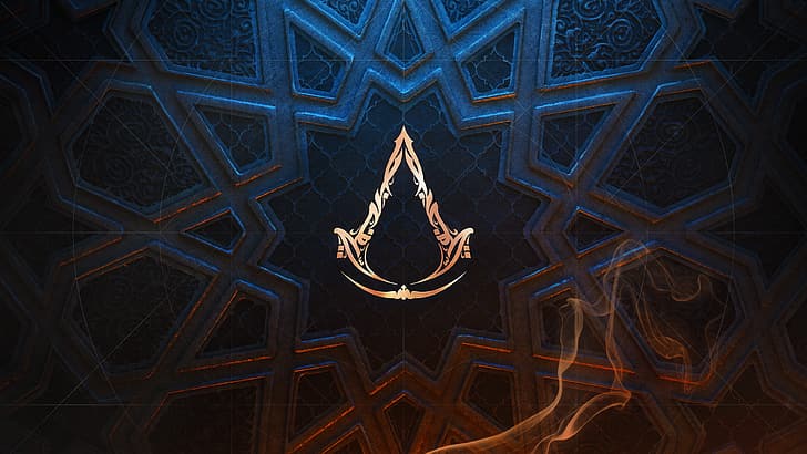 Assassin's Creed Mirage, 4K, Assassin's Creed, videogames, Ubisoft, logo, HD papel de parede