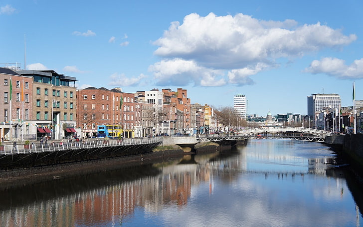 Gamla Stan, Stockholm, pont, rivière, ville, Dublin, Fond d'écran HD