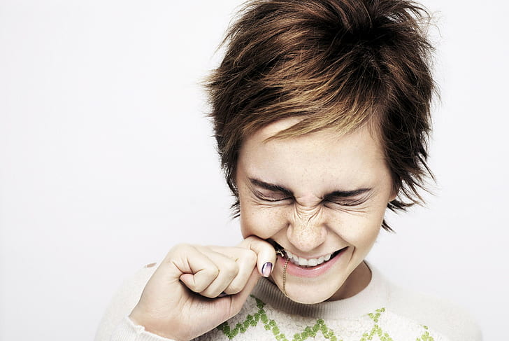 mulheres, cabelos curtos, morena, Emma Watson, atriz, rosto, celebridade, 2011 (ano), HD papel de parede