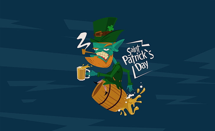St. Patricks Day Beer, Holidays, Saint Patrick's Day, Beer, Happy, Clover, Irish, lucky clover, patrick's day, 2015, leprechaun, HD wallpaper