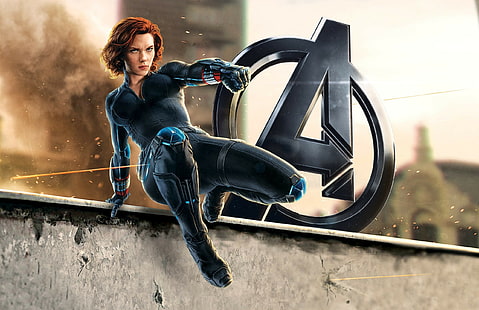Avengers: Age of Ultron, Black Widow, supereroe, supereroi, Scarlett Johansson, Sfondo HD HD wallpaper