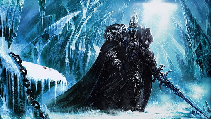 Arthas Warcarft 3アナと雪の女王、ファンタジーアート、Warcraft、Arthas、リッチキング、 HDデスクトップの壁紙