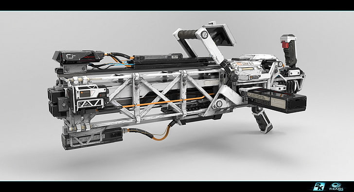 ilustrasi senapan hitam dan abu-abu, seni digital, fiksi ilmiah, XCOM 2, senjata, Wallpaper HD